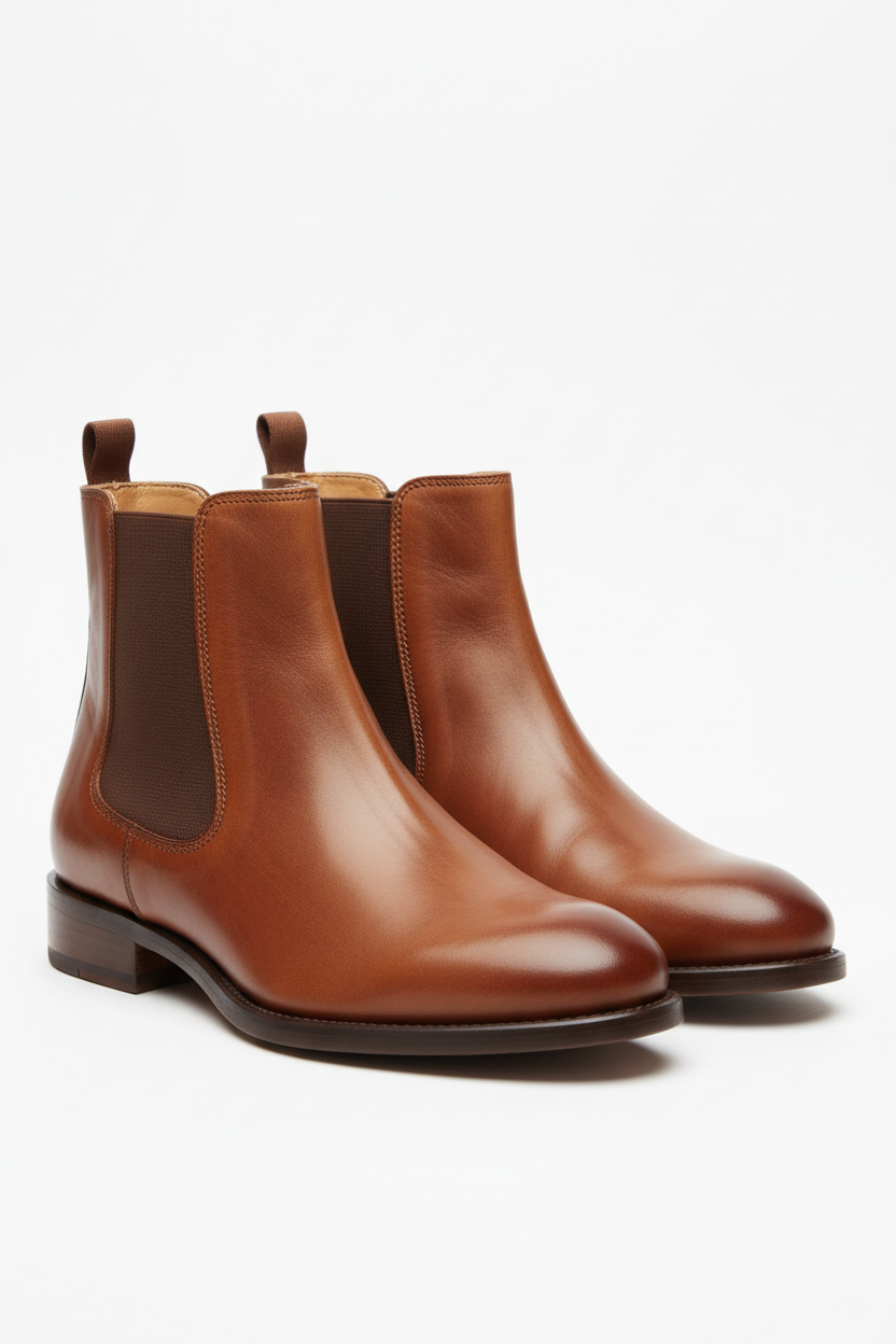 Classic cognac leather Chelsea boots