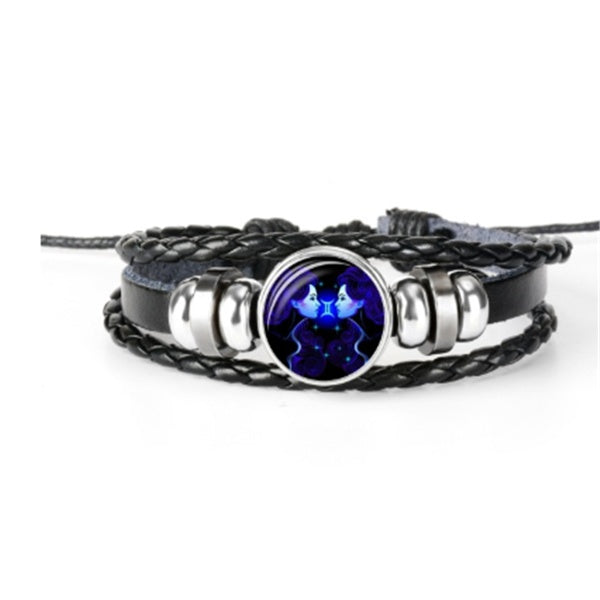 Bracelet lumineux tressé représentant les 12 constellations du zodiaque, pour hommes, femmes et enfants.