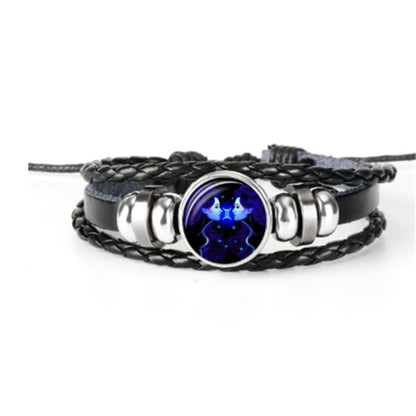 Bracelet lumineux tressé représentant les 12 constellations du zodiaque, pour hommes, femmes et enfants.