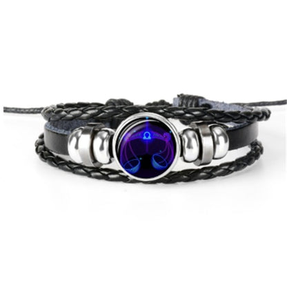 Bracelet lumineux tressé représentant les 12 constellations du zodiaque, pour hommes, femmes et enfants.