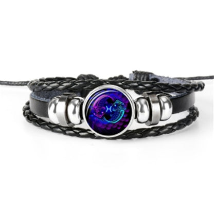Bracelet lumineux tressé représentant les 12 constellations du zodiaque, pour hommes, femmes et enfants.
