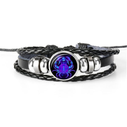 Bracelet lumineux tressé représentant les 12 constellations du zodiaque, pour hommes, femmes et enfants.