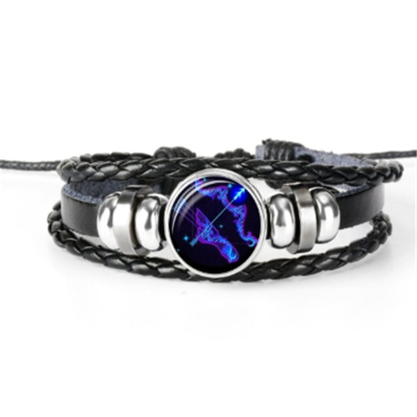 Bracelet lumineux tressé représentant les 12 constellations du zodiaque, pour hommes, femmes et enfants.