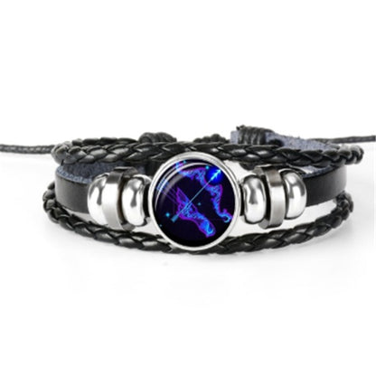 Bracelet lumineux tressé représentant les 12 constellations du zodiaque, pour hommes, femmes et enfants.