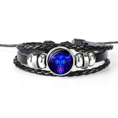 Bracelet lumineux tressé représentant les 12 constellations du zodiaque, pour hommes, femmes et enfants.